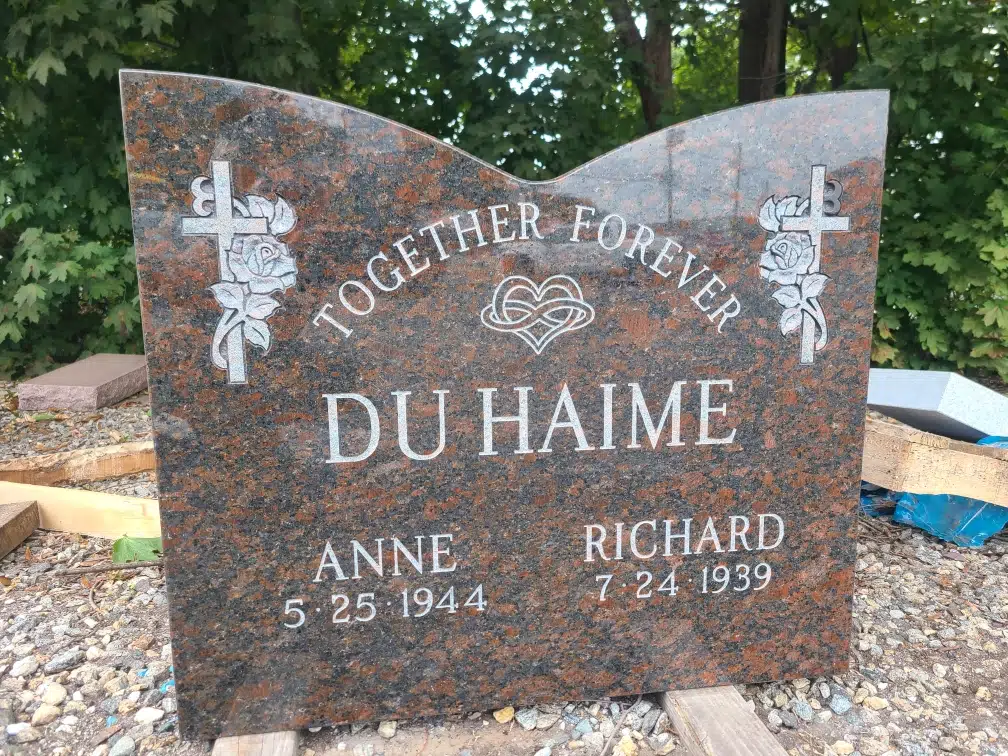 Granite Flat Headstone / Marker hand-carved by Flat Marker Guide in NJ — image 2