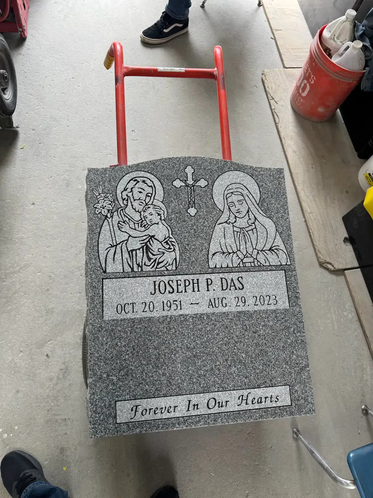 Granite Flat Headstone / Marker hand-carved by Flat Marker Guide in NJ — image 8