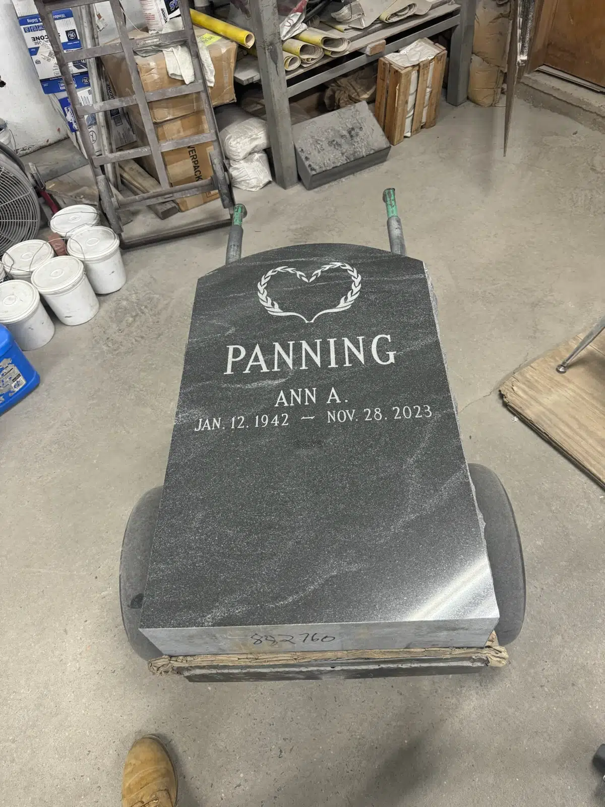 Granite Flat Headstone / Marker hand-carved by Flat Marker Guide in NJ — image 9